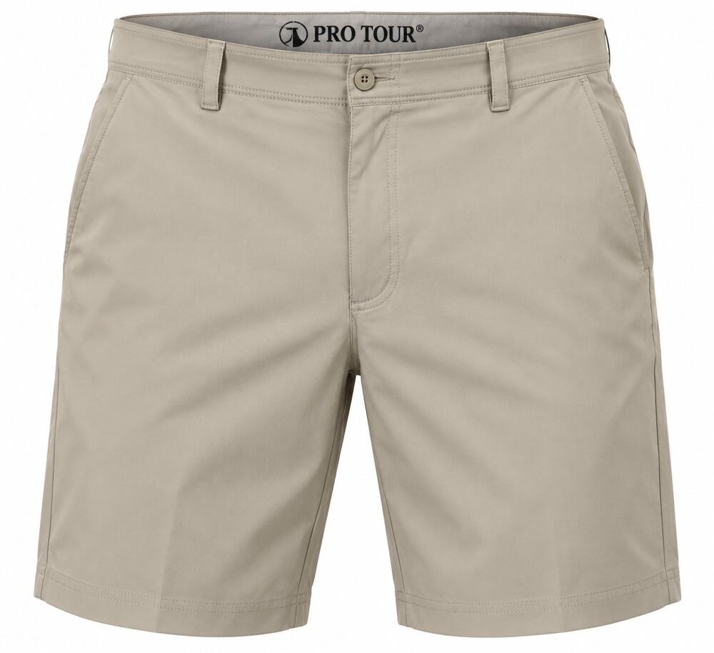 Pro Tour Men's Size 40 Golf Shorts Khaki Stretch Flat Front